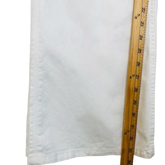 The Christie Fit Flare Jean 10 Tall White Mid Rise Chino Pant Nautical Coastal - Picture 8 of 12